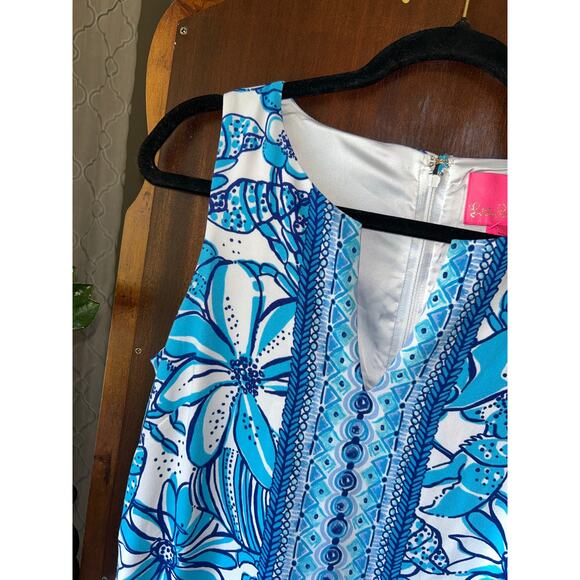 NWT Lilly Pulitzer Donna Maxi Romper Succulent Blue Popup Coronado Crab Size 2 - Picture 3 of 15